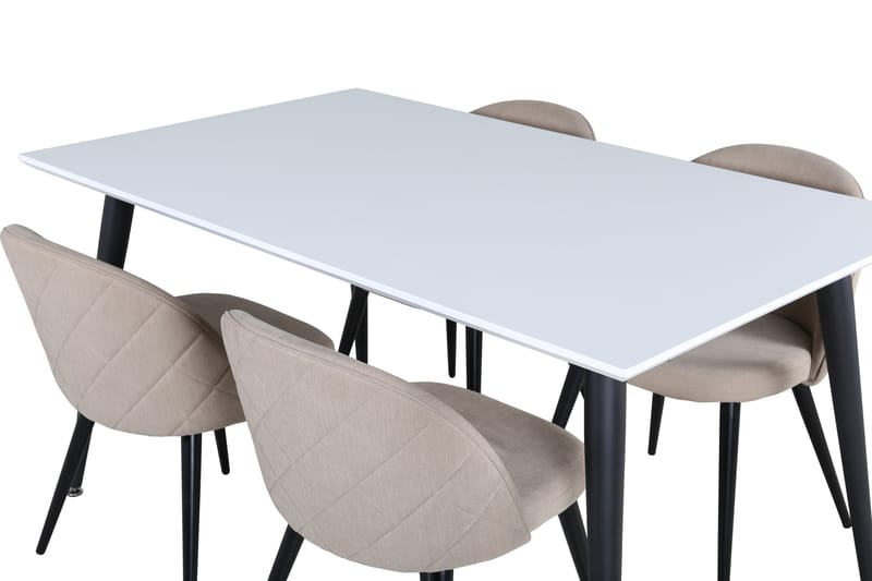 Spisegruppe Jyma 150 cm Rektangulær med 4 Longreone Stoler - Beige - Møbler - Bord - Spisegruppe