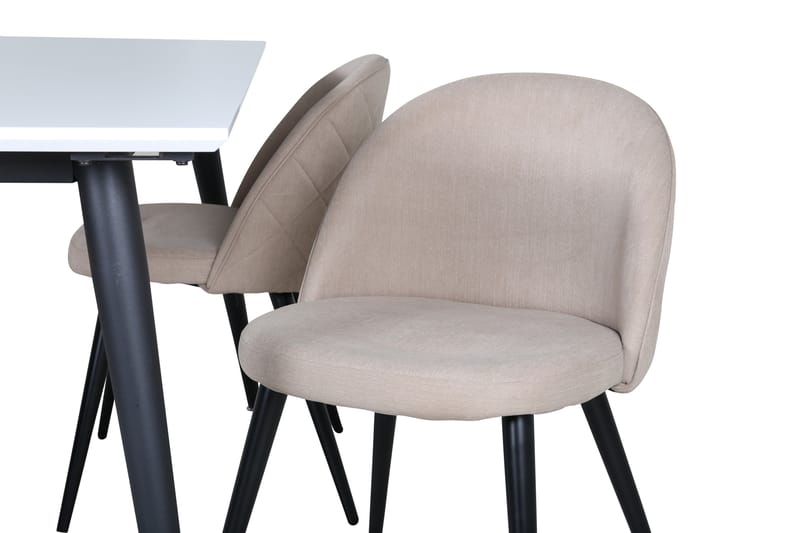 Spisegruppe Jyma 150 cm Rektangulær med 4 Longreone Stoler - Beige - Møbler - Bord - Spisegruppe