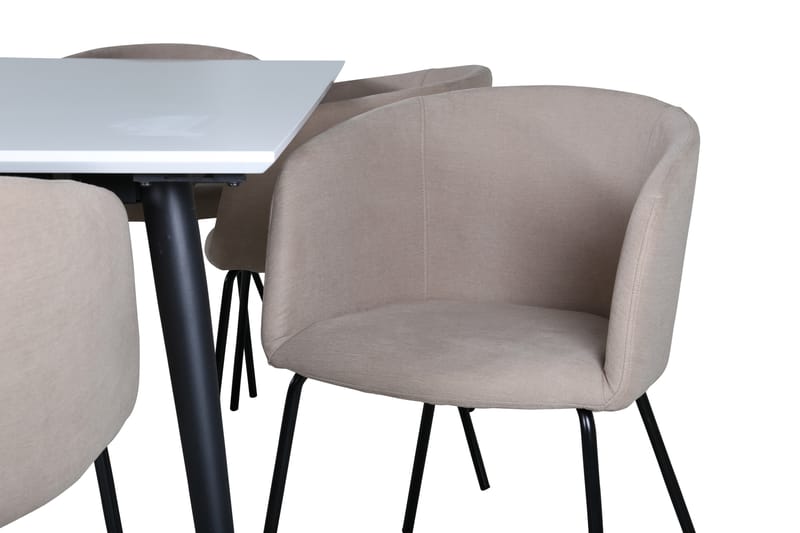 Spisegruppe Jyma 195 cm Rektangulær med 6 Beraid Stoler - Beige - Møbler - Bord - Spisegruppe