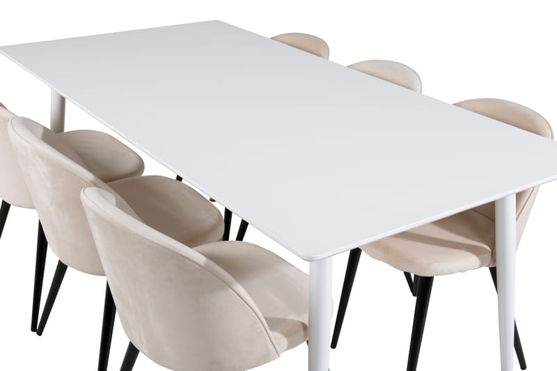 Spisegruppe Nicci 180 cm Rektangulær med 6 Longreone Stoler - Beige - Møbler - Bord - Spisegruppe