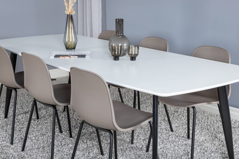 Spisegruppe Nicci 240 cm Rektangulær med 6 Labbetorp Stoler - Beige - Møbler - Bord - Spisegruppe