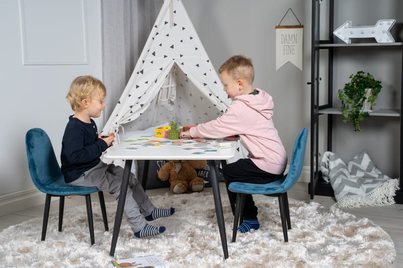 Spisegruppe Nicci 80 cm Rektangulær med 2 Nicci Stoler - Svart - Møbler - Bord - Spisegruppe