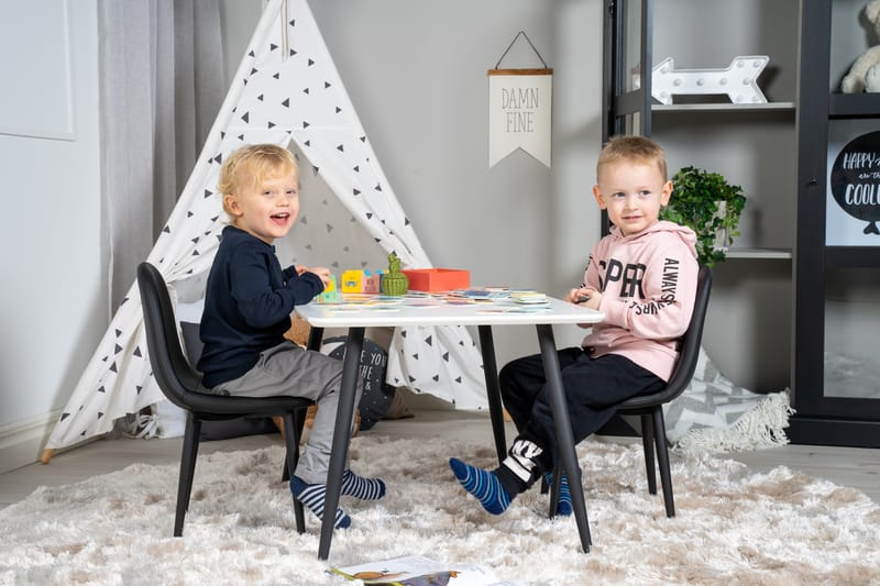 Spisegruppe Nicci 80 cm Rektangulær med 2 Nicci Stoler - Svart - Møbler - Bord - Spisegruppe