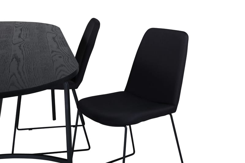 Spisegruppe Skaid 200 cm Oval med 4 Allepuz Stoler - Svart - Møbler - Bord - Spisegruppe