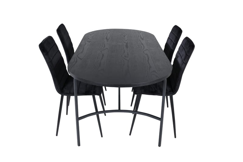 Spisegruppe Skaid 200 cm Oval med 4 Sofiero Stoler - Svart - Møbler - Bord - Spisegruppe