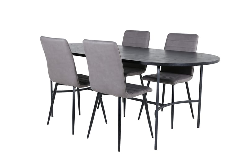 Spisegruppe Skaid 200 cm Oval med 4 Sofiero Stoler - Svart - Møbler - Bord - Spisegruppe