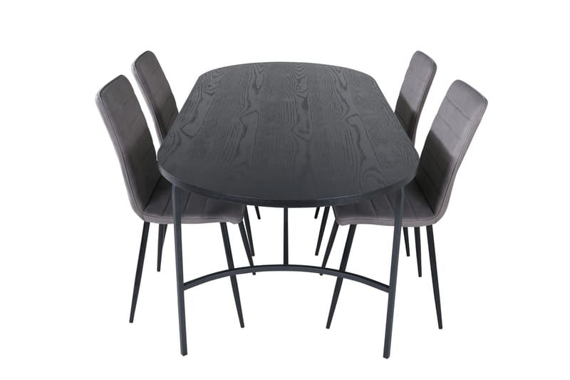 Spisegruppe Skaid 200 cm Oval med 4 Sofiero Stoler - Svart - Møbler - Bord - Spisegruppe