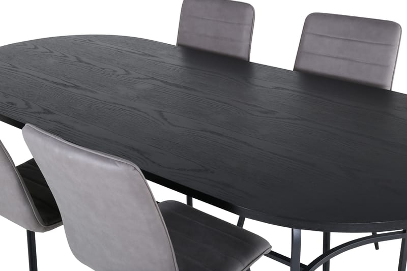 Spisegruppe Skaid 200 cm Oval med 4 Sofiero Stoler - Svart - Møbler - Bord - Spisegruppe