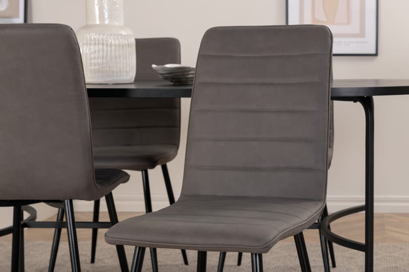 Spisegruppe Skaid 200 cm Oval med 4 Sofiero Stoler - Svart - Møbler - Bord - Spisegruppe