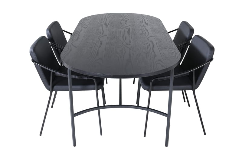 Spisegruppe Skaid 200 cm Oval med 4 Tierp Stoler - Svart - Møbler - Bord - Spisegruppe