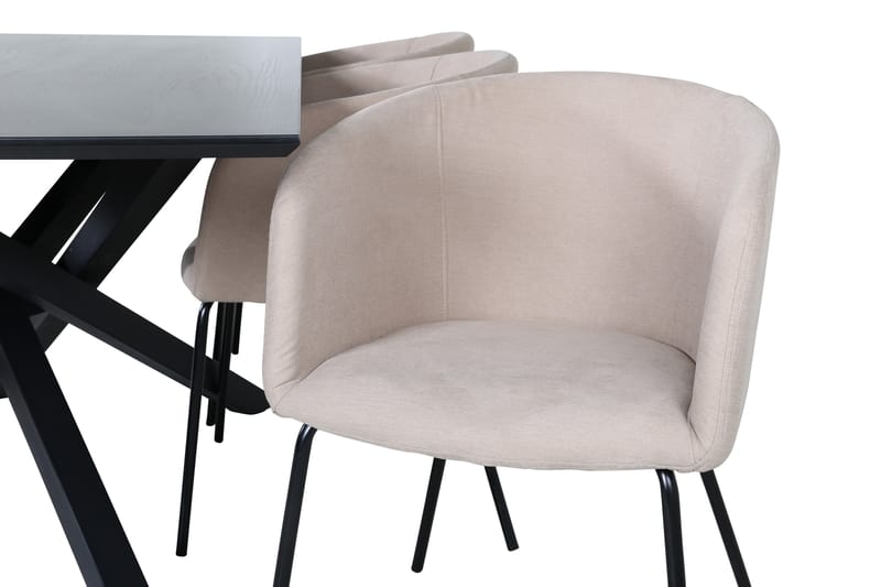 Spisegruppe Piazza 180 cm Rektangulær med 6 Beraid Stoler - Beige - Møbler - Bord - Spisegruppe