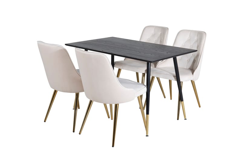 Spisebord Balisa 120 cm med 4 Valera Lyx Fløyelstoler - Spisegruppe