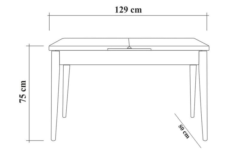 Spisegruppe 4 deler Orrest 75 cm - Hvit - Møbler - Bord - Spisegruppe