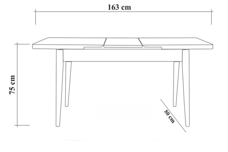 Spisegruppe 4 deler Orrest 75 cm - Hvit - Møbler - Bord - Spisegruppe