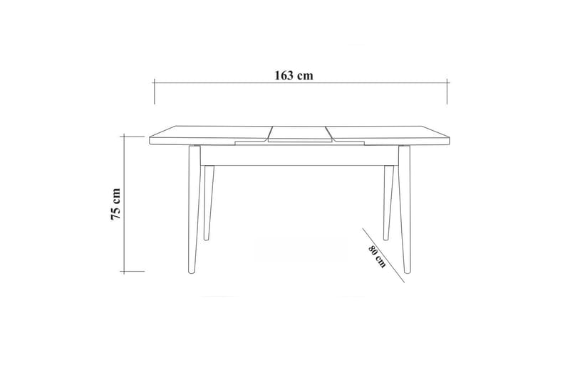 Spisegruppe 4 deler Swonger 75 cm - Hvit | Antrasitt - Møbler - Bord - Spisegruppe