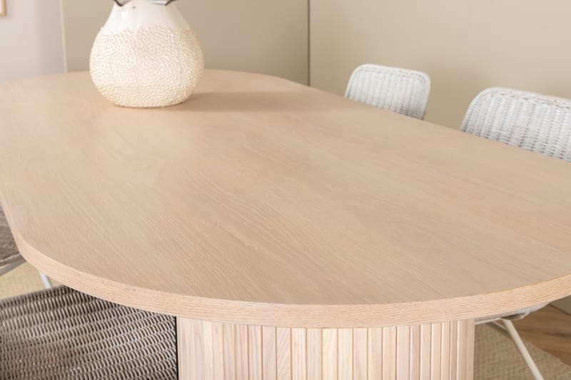 Spisegruppe Cinaba 200 cm Oval inkl. 4 Laura Stoler - Beige/Hvit - Møbler - Bord - Spisegruppe