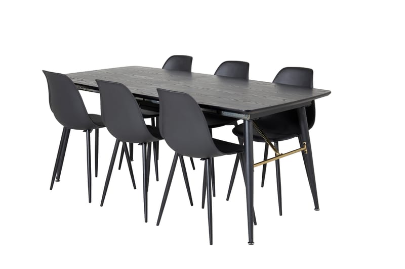 Spisegruppe Deniall Forlengningsbar 180 cm inkl. 6 Yegua Sto - Svart - Møbler - Bord - Spisegruppe