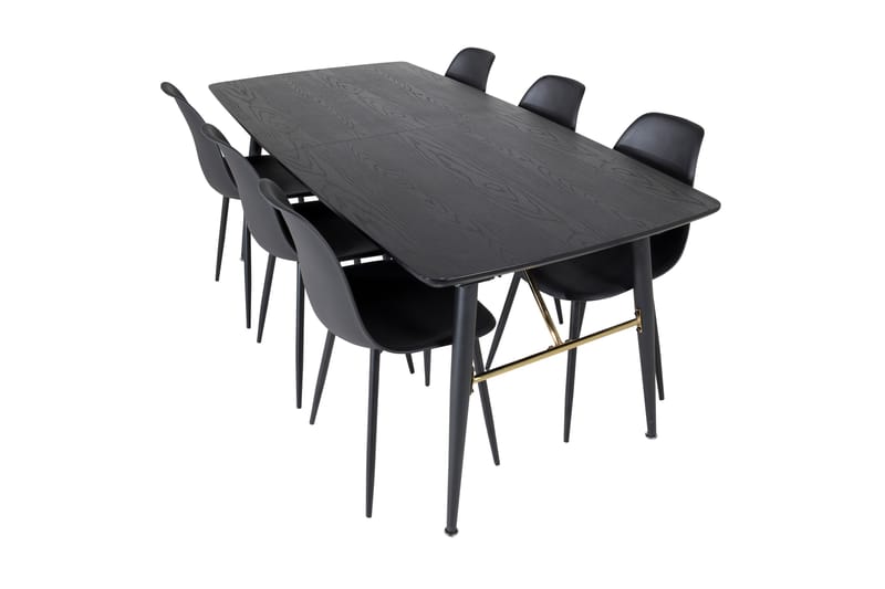 Spisegruppe Deniall Forlengningsbar 180 cm inkl. 6 Yegua Sto - Svart - Møbler - Bord - Spisegruppe