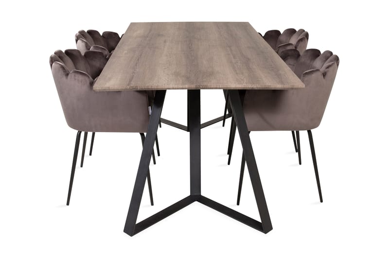 Spisegruppe Granville 180 cm med 4 Limhamn Spisestoler Grå - Furniture Fashion - Møbler - Bord - Spisegruppe