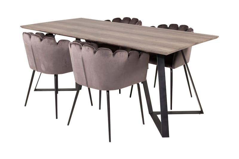 Spisegruppe Granville 180 cm med 4 Limhamn Spisestoler Grå - Furniture Fashion - Møbler - Bord - Spisegruppe