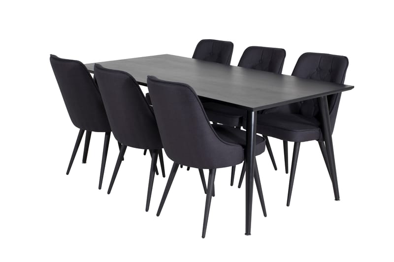 Spisegruppe Larrinzar 180 cm inkl. 6 Chantor Stoler - Svart/Hvit - Møbler - Bord - Spisegruppe