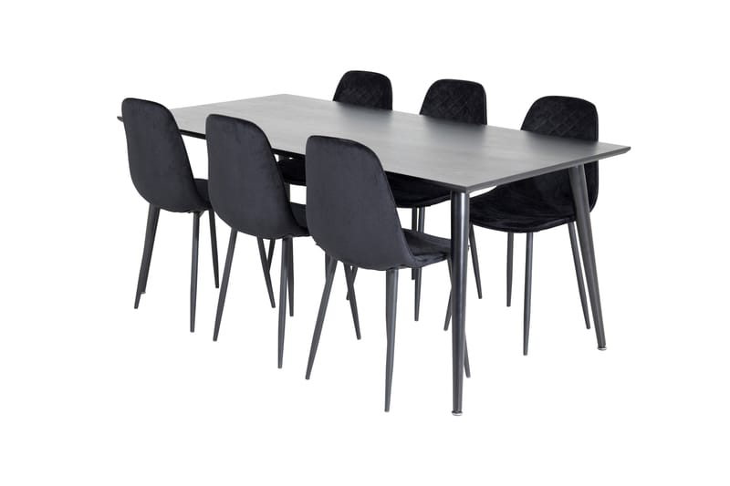 Spisegruppe Larrinzar 180 cm inkl. 6 Yegua Stoler - Svart - Møbler - Bord - Spisegruppe