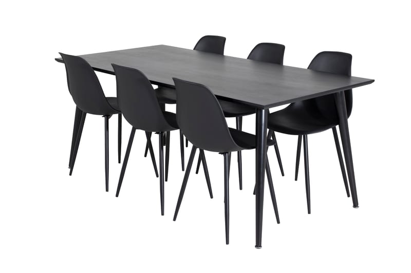 Spisegruppe Larrinzar 180 cm inkl. 6 Yegua Stoler - Svart - Møbler - Bord - Spisegruppe