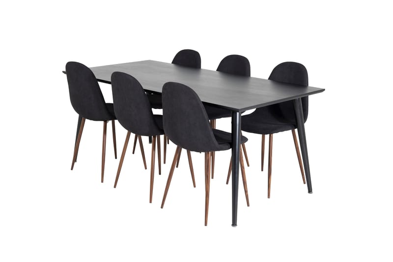 Spisegruppe Larrinzar 180 cm inkl. 6 Yegua Stoler - Svart/Brun - Møbler - Bord - Spisegruppe