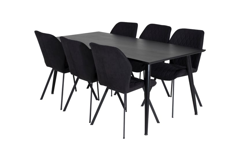 Spisegruppe Larrinzar 180 cm inkl. 6 Pombriego Stoler - Svart - Møbler - Bord - Spisegruppe