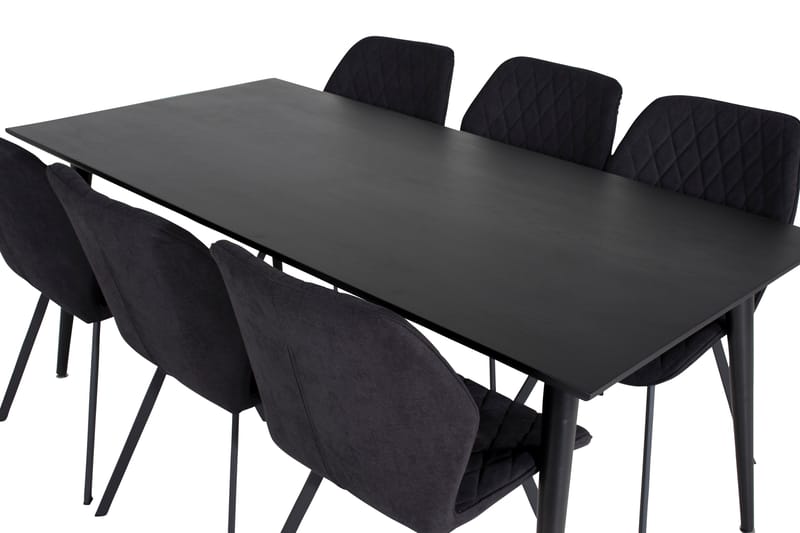 Spisegruppe Larrinzar 180 cm inkl. 6 Pombriego Stoler - Svart - Møbler - Bord - Spisegruppe