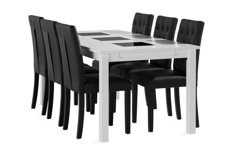 Spisegruppe Octavia Forlengbar 180cm inkl 6 Sonnarp Stoler - Hvit - Møbler - Bord - Spisegruppe