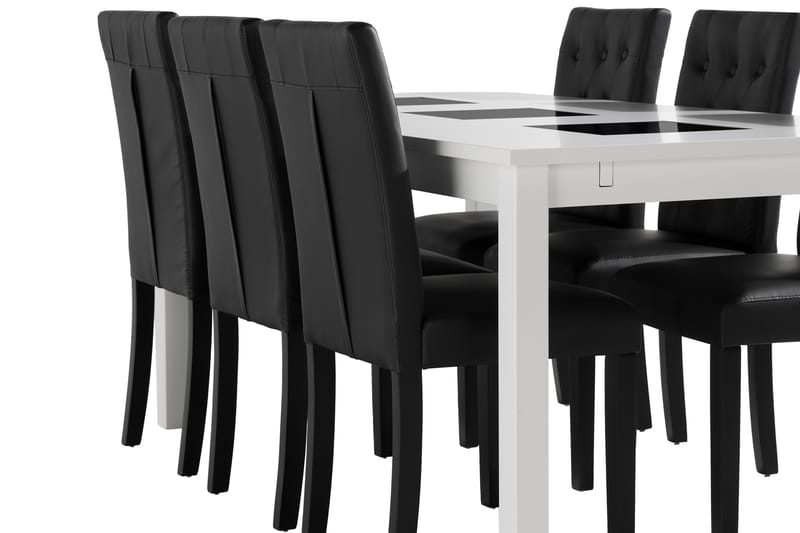 Spisegruppe Octavia Forlengbar 180cm inkl 6 Sonnarp Stoler - Hvit - Møbler - Bord - Spisegruppe