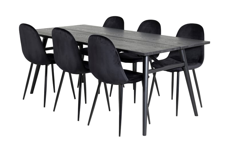 Spisegruppe Sediza 195 cm inkl. 6 Tommy Stoler - Svart - Møbler - Bord - Spisegruppe