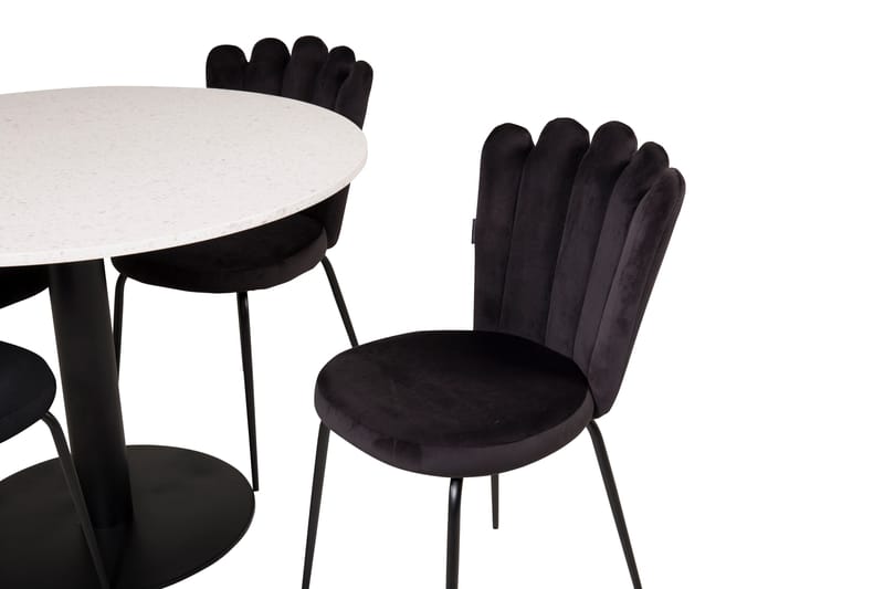 Spisegruppe Wivece med 4 Limhamn Spisestoler Svart - Furniture Fashion - Møbler - Bord - Spisegruppe