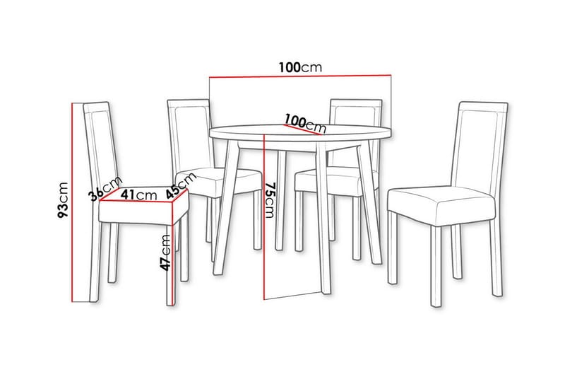 Spisegruppe Patrickswell - Hvit/Brun - Møbler - Bord - Spisegruppe
