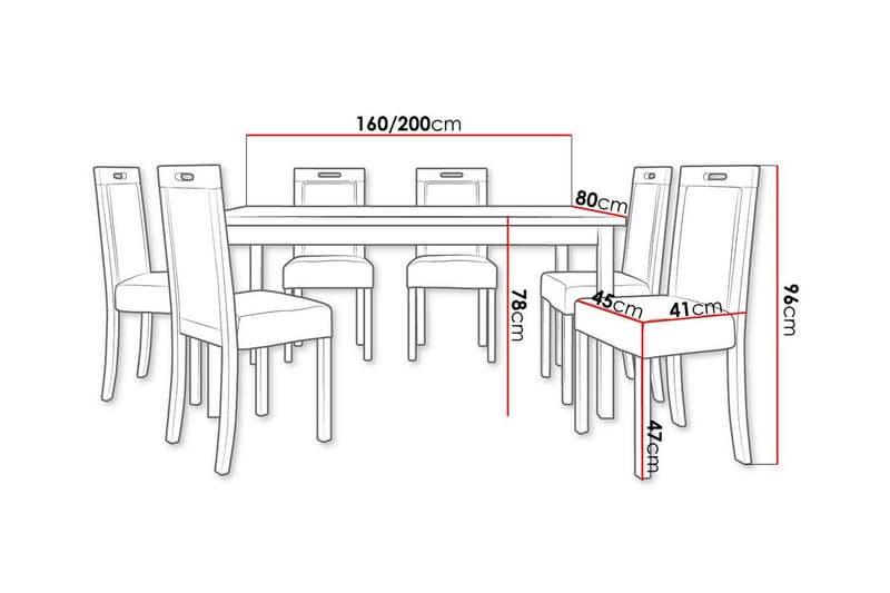 Spisegruppe Patrickswell - Hvit/Brun - Møbler - Bord - Spisegruppe