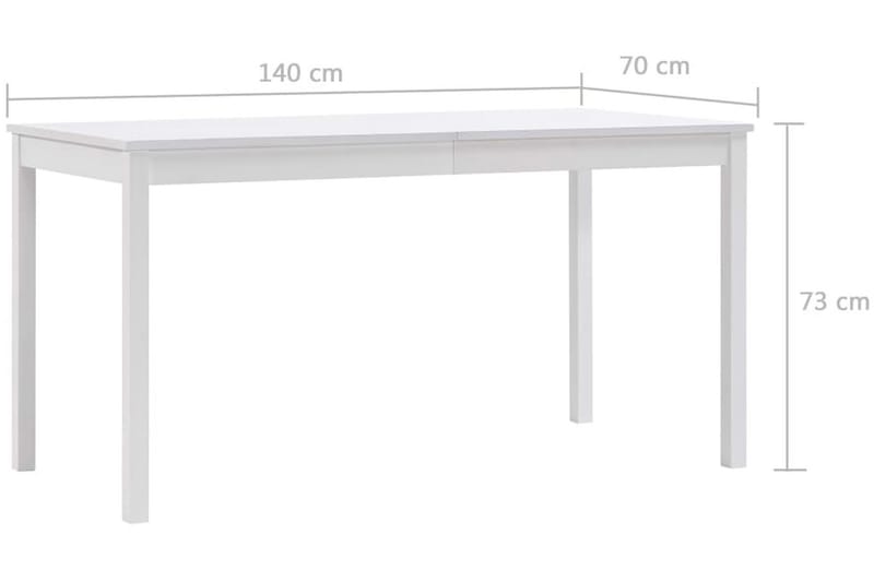 Spisestue 7 deler furu hvit - Hvit - Møbler - Bord - Spisegruppe