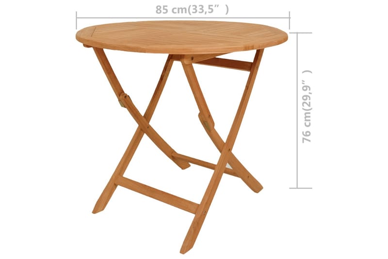 Utendørs spisestue 5 deler heltre teak - Brun - Møbler - Bord - Spisegruppe