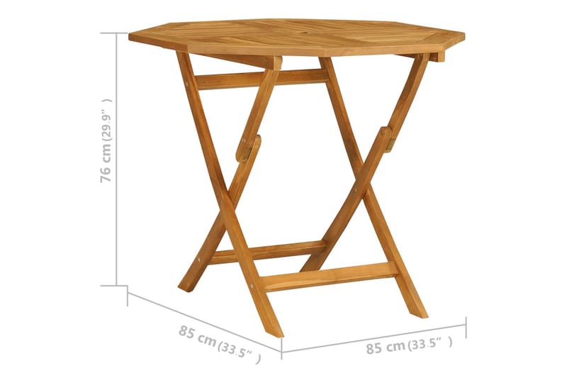 Utendørs spisestue 5 deler heltre teak - Brun - Møbler - Bord - Spisegruppe