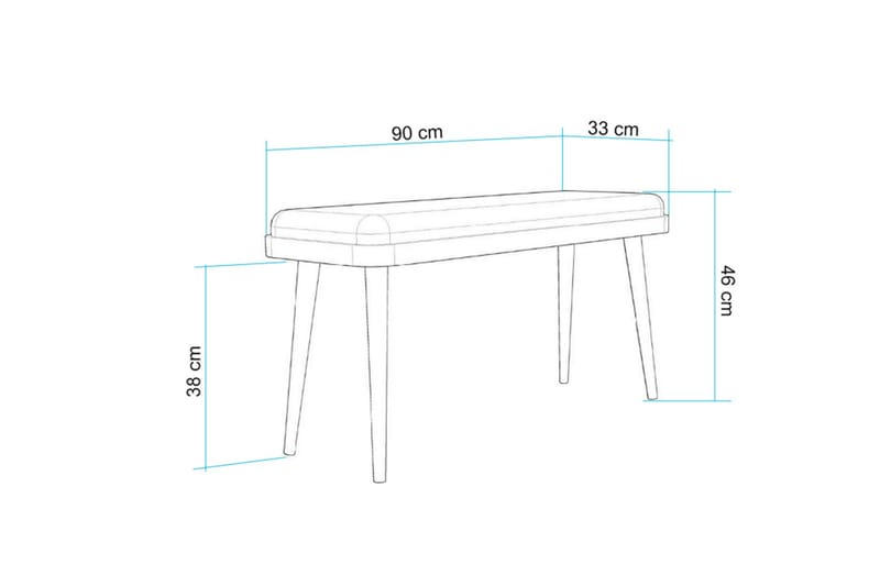 Valsot Sittebenk 33 cm - Eik/Antrasitt - Møbler - Gangmøbler - Gangbenk