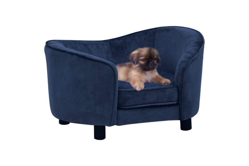 Hundesofa blå 69x49x40 cm plysj - Blå - Møbler - Husdyrmøbler - Hundemøbler - Hundekurv & hundeseng