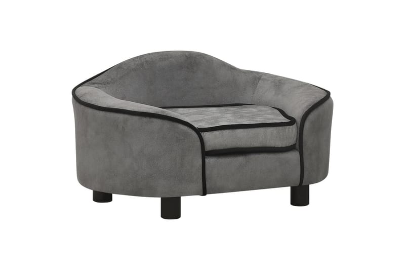 Hundesofa grå 67x47x36 cm plysj - Grå - Møbler - Husdyrmøbler - Hundemøbler - Hundekurv & hundeseng