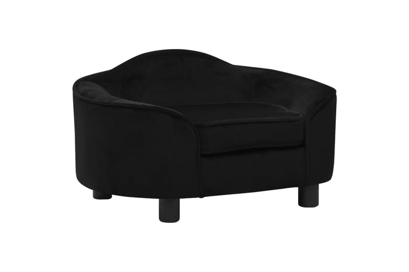 Hundesofa svart 67x47x36 cm plysj - Svart - Møbler - Husdyrmøbler - Hundemøbler - Hundekurv & hundeseng