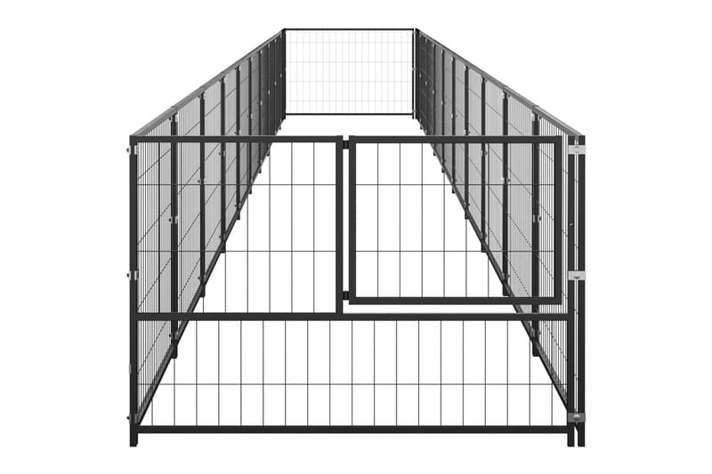 Hundegård svart 10 m² stål - Svart - Møbler - Husdyrmøbler - Hundemøbler - Hundetilbehør & hundeaccessoarer - Hundegrind & hundegjerde