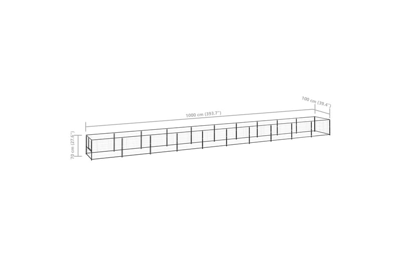 Hundegård svart 10 m² stål - Svart - Møbler - Husdyrmøbler - Hundemøbler - Hundetilbehør & hundeaccessoarer - Hundegrind & hundegjerde