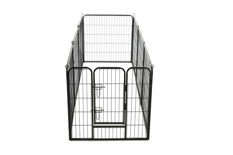 Hundegrind 8 paneler stål 80x80 cm svart - Grå|Svart - Møbler - Husdyrmøbler - Hundemøbler - Hundetilbehør & hundeaccessoarer - Hundegrind & hundegjerde