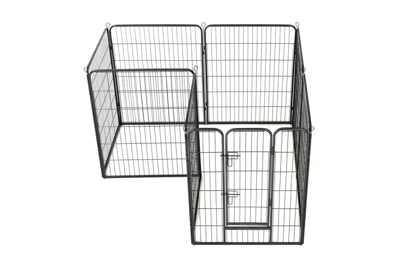 Hundegrind 8 paneler stål 80x100 cm svart - Møbler - Husdyrmøbler - Hundemøbler - Hundetilbehør & hundeaccessoarer - Hundegrind & hundegjerde