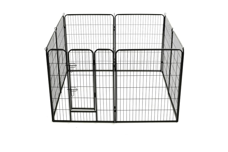 Hundegrind 8 paneler stål 80x100 cm svart - Møbler - Husdyrmøbler - Hundemøbler - Hundetilbehør & hundeaccessoarer - Hundegrind & hundegjerde