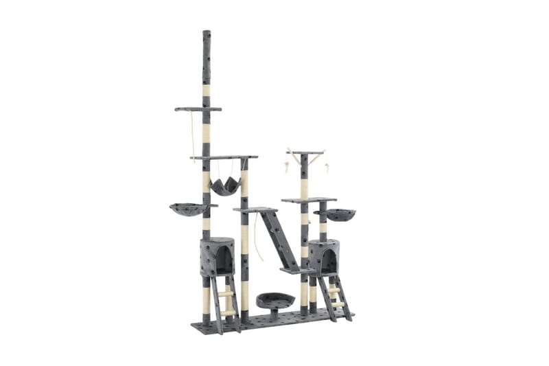 Kloretre med klorestenger i sisal 230-250 cm poteavtrykk grå - Grå - Møbler - Husdyrmøbler - Kattemøbler - Klorestativ & kloremøbler