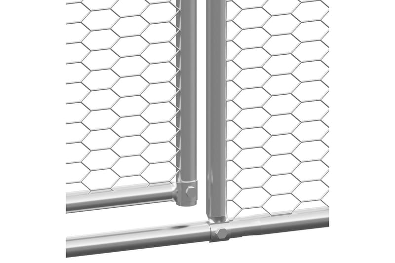 Utendørs hønsehus 3x12x2 m galvanisert stål - Silver - Møbler - Husdyrmøbler - Bur & Transportbur